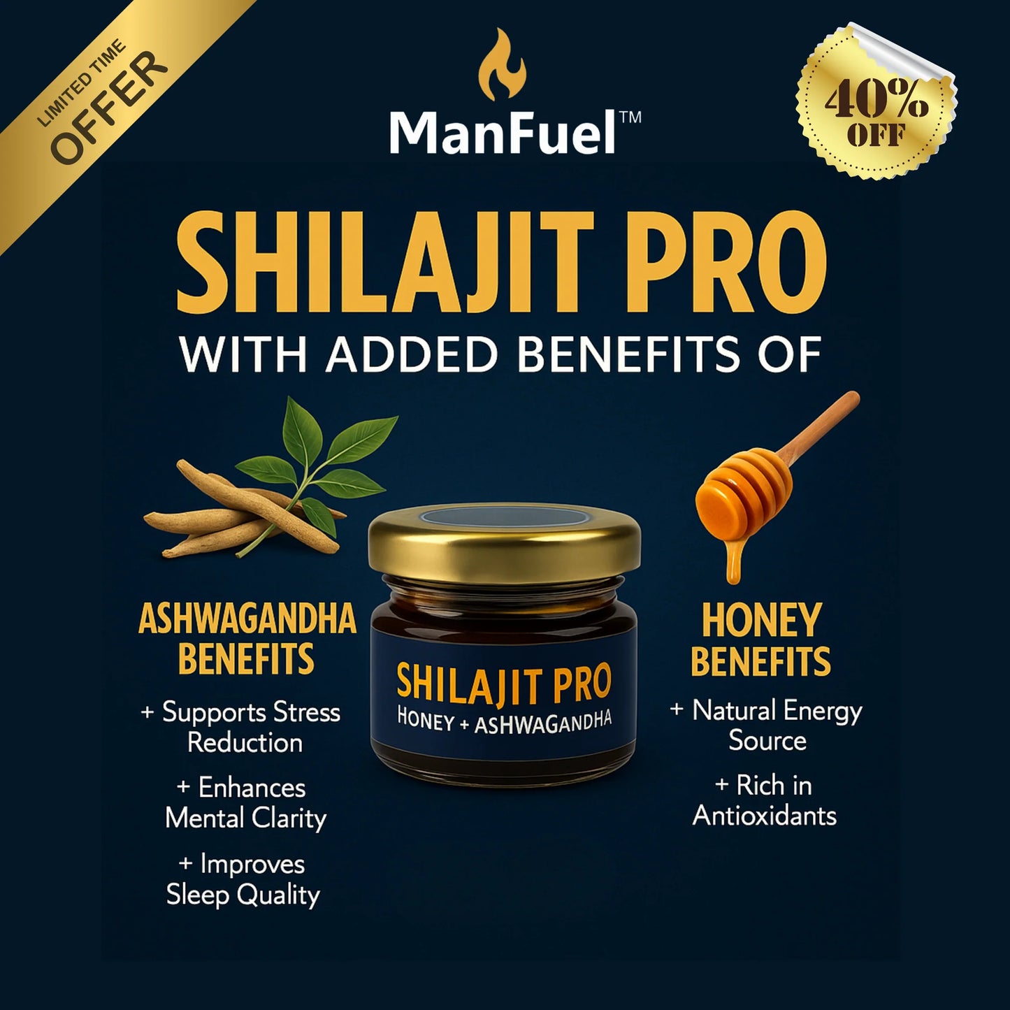 ManFuel Shilajit Pro – Shilajit with Ashwagandha and Honey